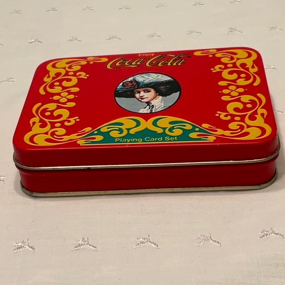 Coca-Cola Playing Card Set Double/Hinged Tin - Picture 4 of 4
